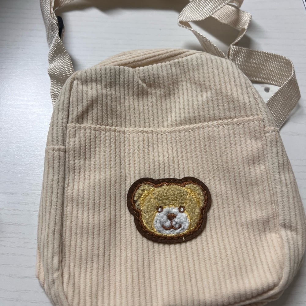 Cute Bear Embroidered Mini Backpack